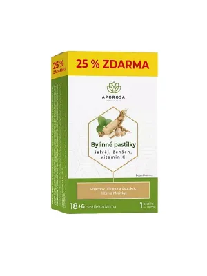 APOROSA Kräuterpastillen Salbei, Ginseng, Vitamin C 18 + 6 Pastillen