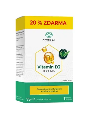 APOROSA Vitamin D3 1000 I.E. 75+15 Kapseln