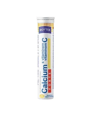 Biotter Kalzium Forte mit Vitamin C Zitrone 20 Brausetabletten