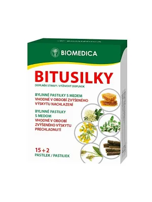 Bitusilky Kräuterpastillen mit Honig Biomedica 15+2 Stück