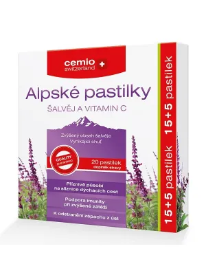 Cemio Alpen-Pastillen Salbei und Vitamin C - 15 +5 Stück