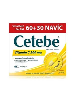 Cetebe Vitamin C 500 mg 60 + 30 Kapseln Geschenkpackung