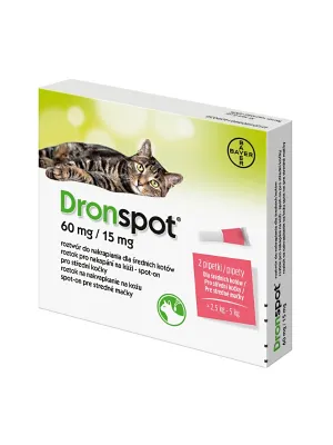 Dronspot 60mg/15mg Mittelgroße Katzen Spot-On 2x 0.7 ml