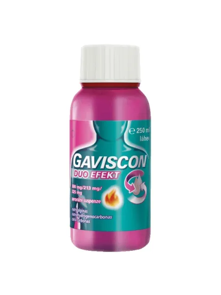 Gaviscon Duo Efekt 500-213-325 mg Suspension 250 ml