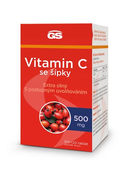 GS Vitamin C 500 mg mit Hagebutten 100+20 Tabletten