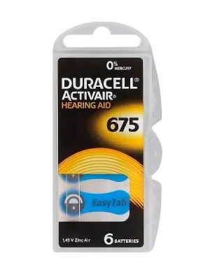Hörgerätebatterien DURACELL DA675 EasyTab 6 Batterien