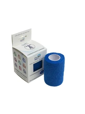 Kine-MAX Cohesive elastische selbstfixierende Bandage Blau 7,5 cm x 4,5 m