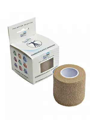 Kine-MAX Cohesive elastische selbstfixierende Bandage Hautfarbe 5 cm x 4,5 m