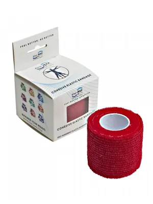 Kine-MAX Cohesive elastische selbstfixierende Bandage Rot 5 cm x 4,5 m