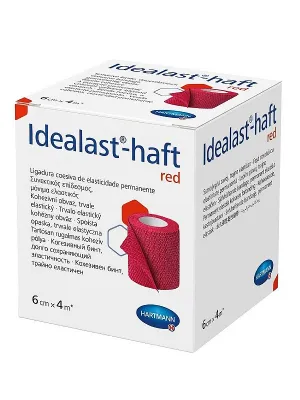 Kohäsive Idealbinde Idealast-Haft 6 cm x 4 m Farbe Rot