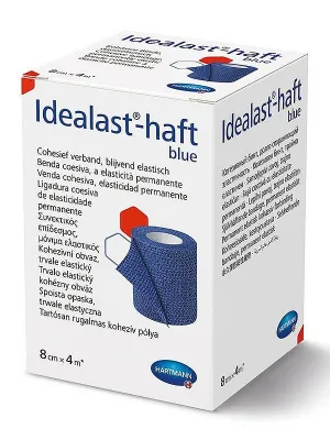 Kohäsive Idealbinde Idealast-Haft 8 cm x 4 m Farbe Blau