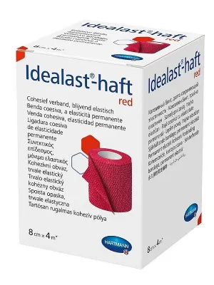 Kohäsive Idealbinde Idealast-Haft 8 cm x 4 m Farbe Rot