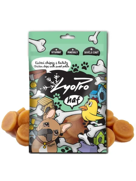Lyopro Hundeleckerli, getrocknet, Hähnchen-Chips mit Süsskartoffeln 70 g