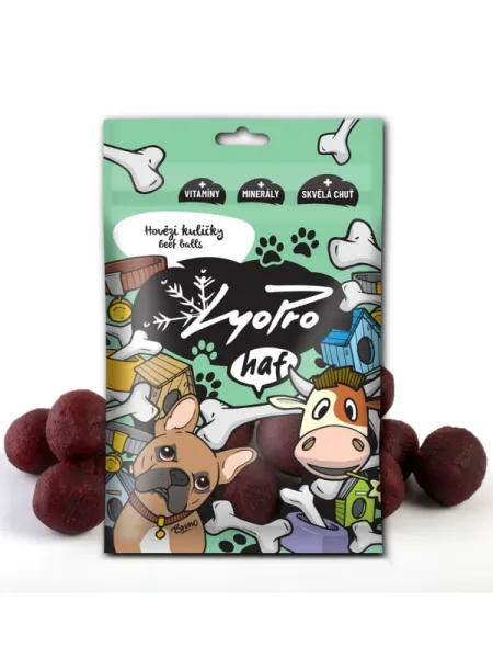 Lyopro Hundeleckerli, getrocknet, Rindfleischbällchen 70 g
