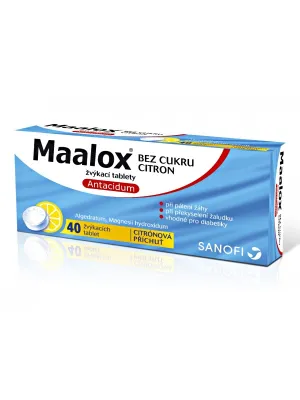 Maalox 400 mg/400 mg ohne Zucker, Zitrone 40 Kautabletten