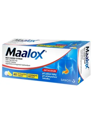 Maalox 400 mg/400 mg ohne Zucker, Zitrone 40 Kautabletten