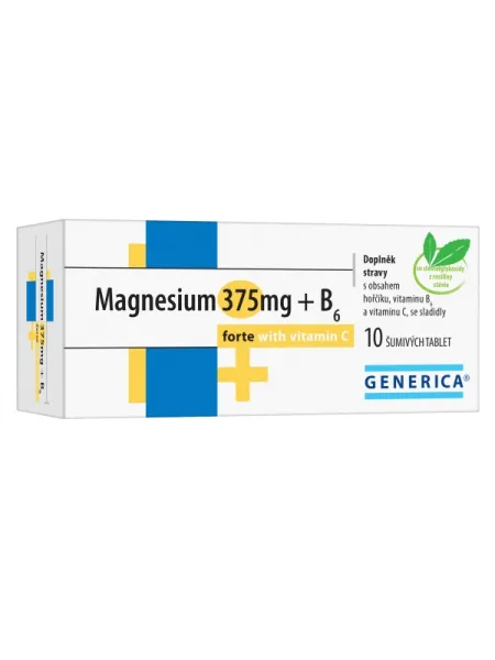 Magnesium 375 mg + B6 forte + Vitamin C 10 Brausetabletten Generica