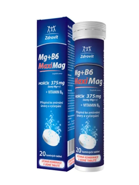 MaxiMag Magnesium 375 mg + Vitamin B6 20 Brausetabletten