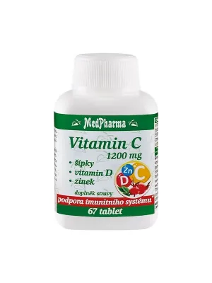 MedPharma Vitamin C 1200 mg mit Hagebutten, Vitamin D, Zink, 67 Tabletten