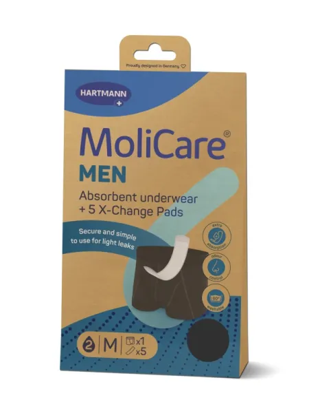 MoliCare MEN Absorbent underwear Größe M 1 Stück + 5 Einlagen