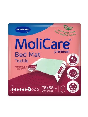 MoliCare Premium BedMat Bettschutzunterlage + Flügeln 7 Tropfen 75 x 85 cm 1 Stück