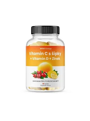 MOVit Vitamin C 1200 mg mit Hagebutten + Vitamin D + Zink PREMIUM 90 Tabletten