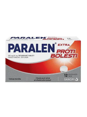 Paralen Extra gegen Schmerzen 500 mg/65 mg überzogene Tabletten 12 Stück
