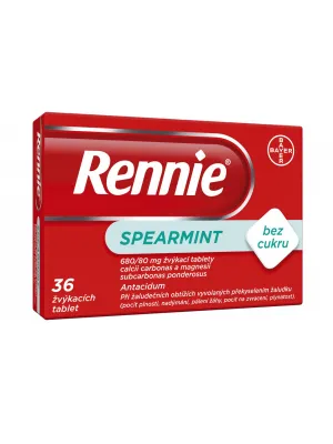 Rennie Spearmint ohne Zucker 36 Kautabletten