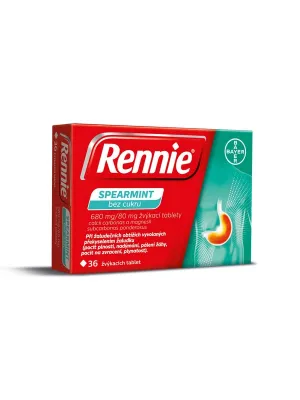 Rennie Spearmint ohne Zucker 36 Kautabletten