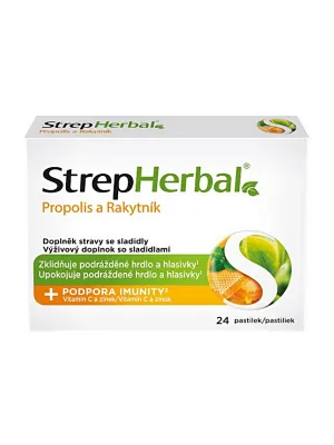 StrepHerbal Propolis und Sanddorn 24 Pastillen