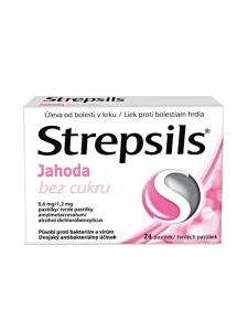 Strepsils Erdbeere ohne Zucker 0.6 mg/1.2 mg 24 Pastillen