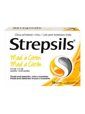 Strepsils Honig und Zitrone 0.6 mg/1.2 mg 36 Pastillen