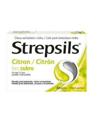 Strepsils Zitrone ohne Zucker 0.6 mg/1.2 mg 24 Pastillen