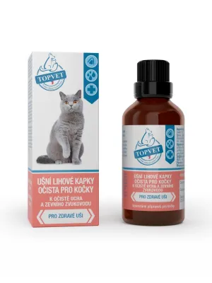 TOPVET Ohrenreinigungstropfen mit Alkohol für Katzen 50 ml