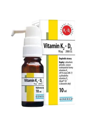 Vitamin K2 90 mcg + D3 2000 I.E. Tropfen 10 ml Generica