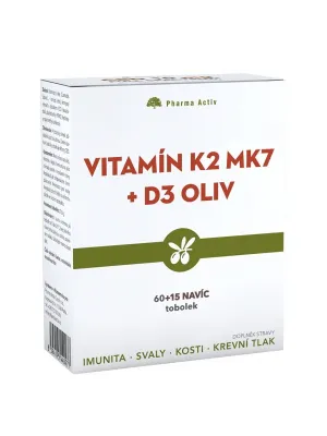 Vitamin K2 MK7 + D3 OLIV 60+15 Kapseln