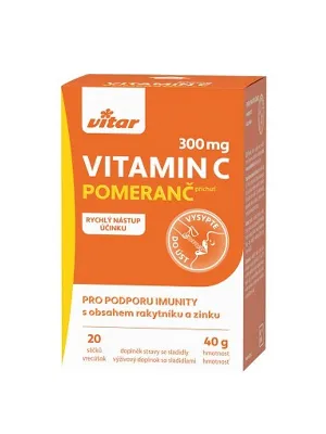 Vitar Vitamin C 300 mg + Sanddorn + Zink Beutel 20 x 2 g