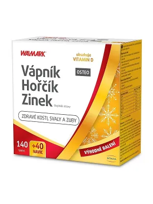 Walmark Kalzium + Magnesium + Zink Osteo 140 + 40 Tabletten Weihnachtspackung 2022