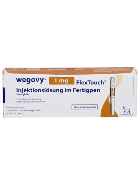Wegovy® 1 mg FlexTouch® Injektionslösung im Fertigpen - 1 Fertigpen 3 ml + 4 Nadeln