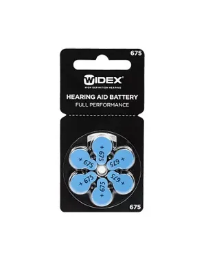 Widex 675 Hörgerätebatterien 6 Batterien