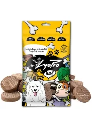 Lyopro Hundeleckerli, gefriergetrocknet, Rindfleischchips mit Brokkoli 50 g